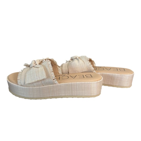 Beach by Matisse Sunda Platfrom Sandals Size 8M Raffia Natural Slip On - Picture 2 of 7